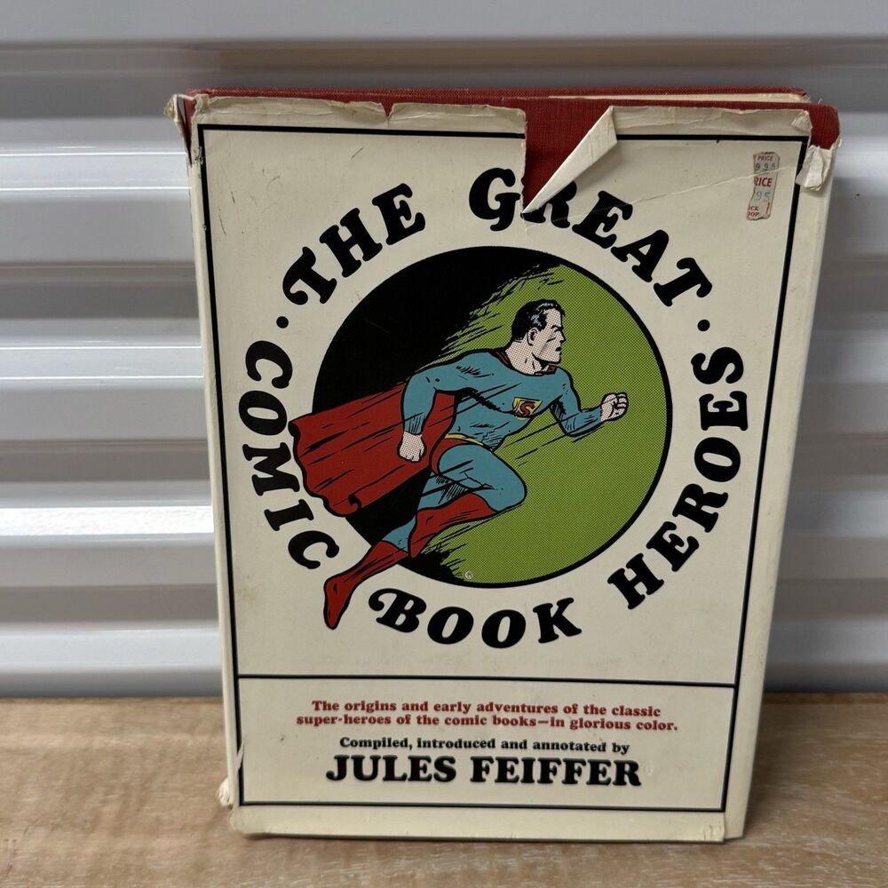 Vintage The Great Comic Book Heroes Jules Feiffer Hardcover Superman Batman